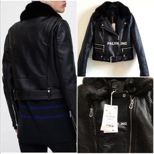 zara combined biker coat